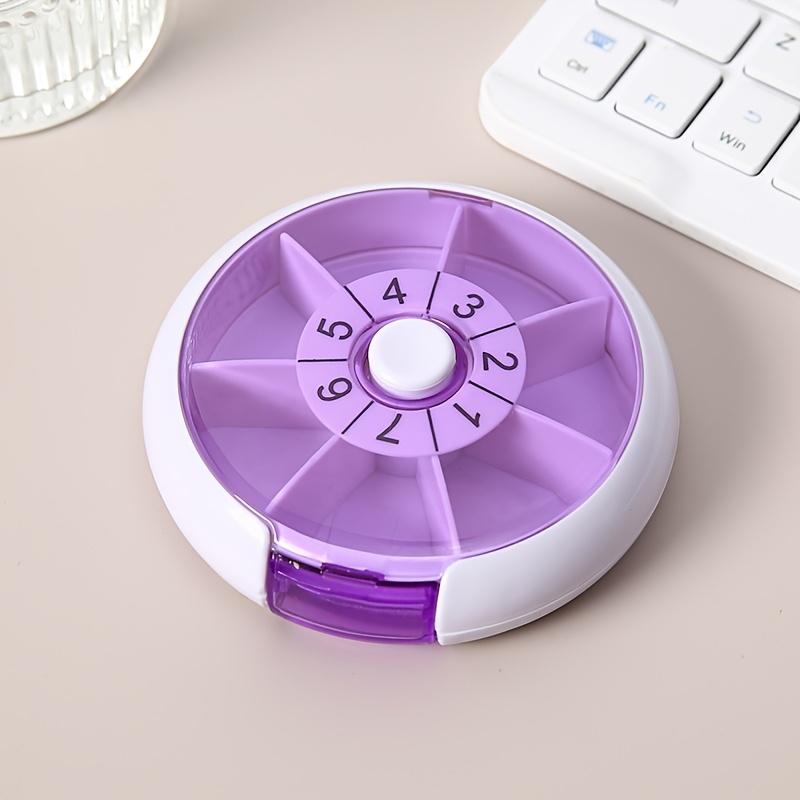 1PC Round Large-capacity Portable Rotating Medicine Box, Mini Seven-day Sorting Small Medicine Box, Portable Pill Storage Box