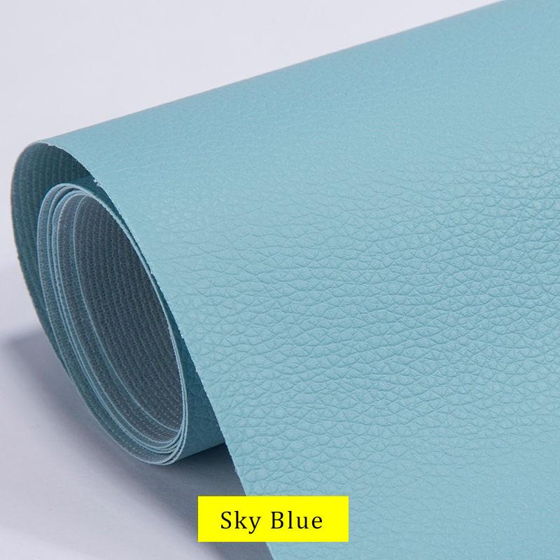 

Self-adhesive leather repair patch for sofa, bed head, motorcycle, car seats, home DIY, simulated PU leather with adhesive backi 20x30cm небо синє кольору