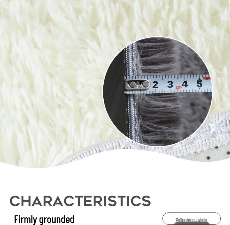 Zestaw mat łazienkowych antypoślizgowych w stylu skandynawskim - Mata podłogowa z PVC z wełny jedwabnej, Toaleta, Wanna, 3-częściowy.