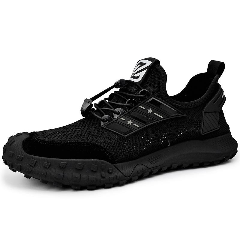 

Новые мужские туфли, летние сетчатые дышащие уличные модные туфли, мужские повседневные кроссовки, подходящие ко всему, с мягкой подошвой, без застежек 44 чёрный