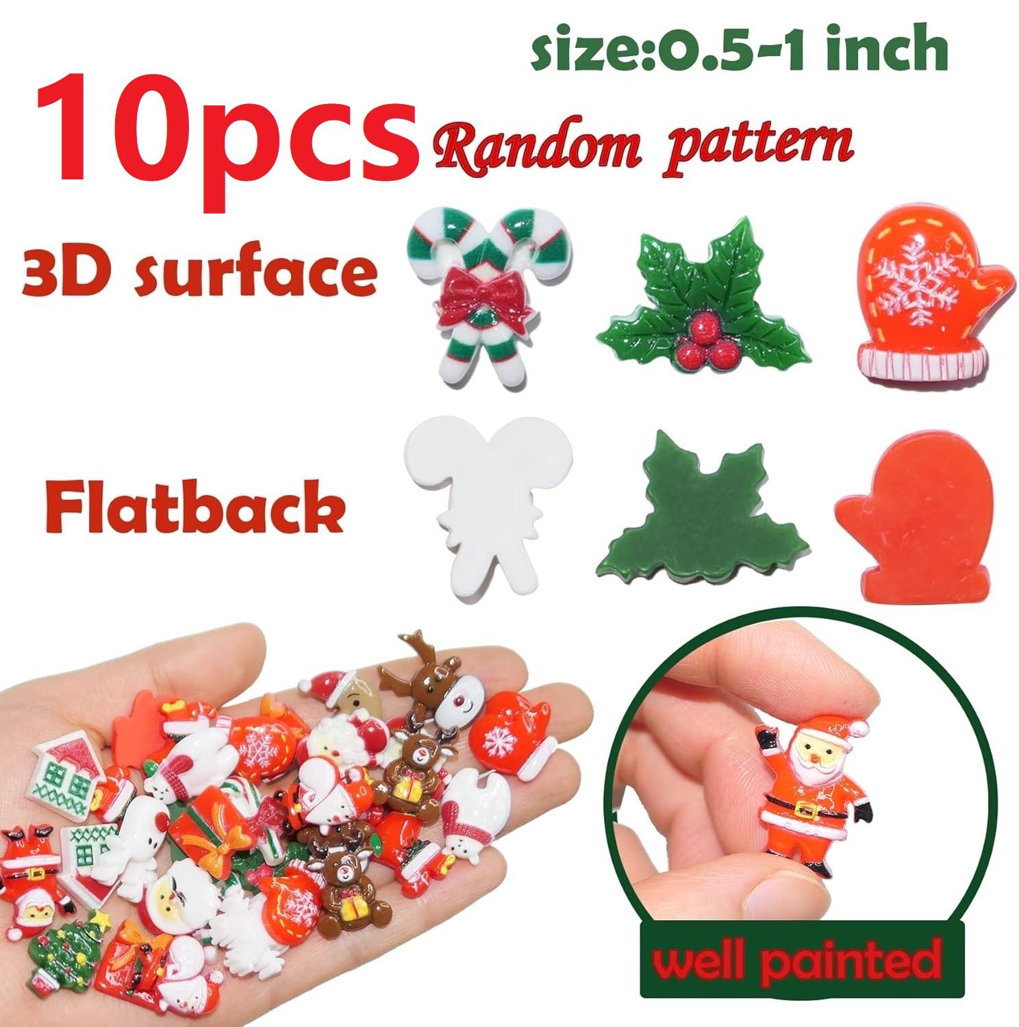 

10 шт. Рождественские подвески из смолы для поделок Бусины-подвески в виде слизи с плоской задней поверхностью Смоляные принадлежности Мини рождественские украшения Поделок Украшения для скрапбукинга своими руками