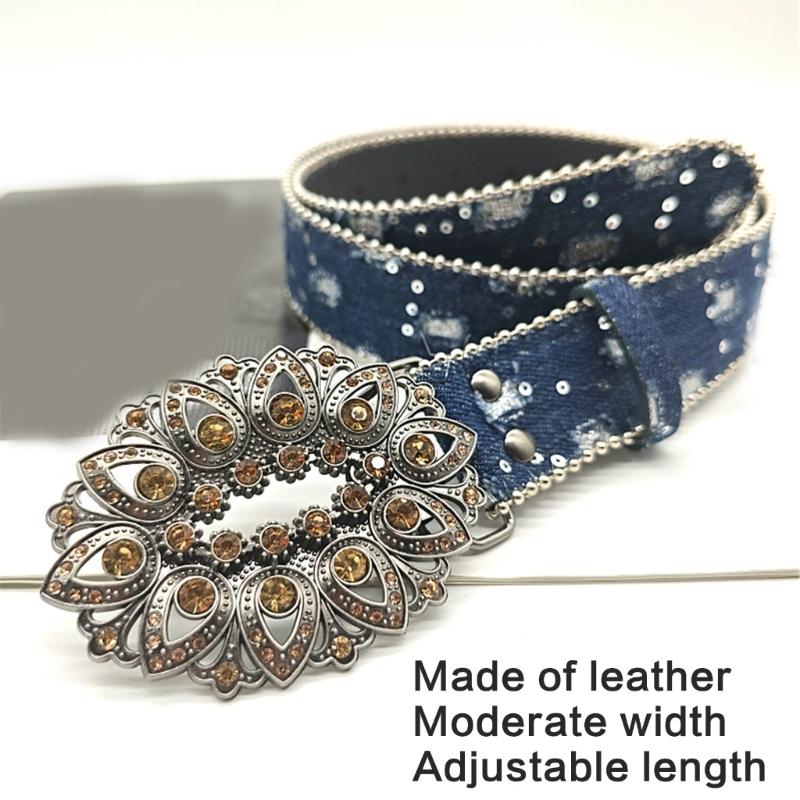 Beaded Trim Fabric Waist Belt Adult Fashion Rhinestones Buckle Waistband Dress Belt 2000s Girl Pants Belt Waist Decors