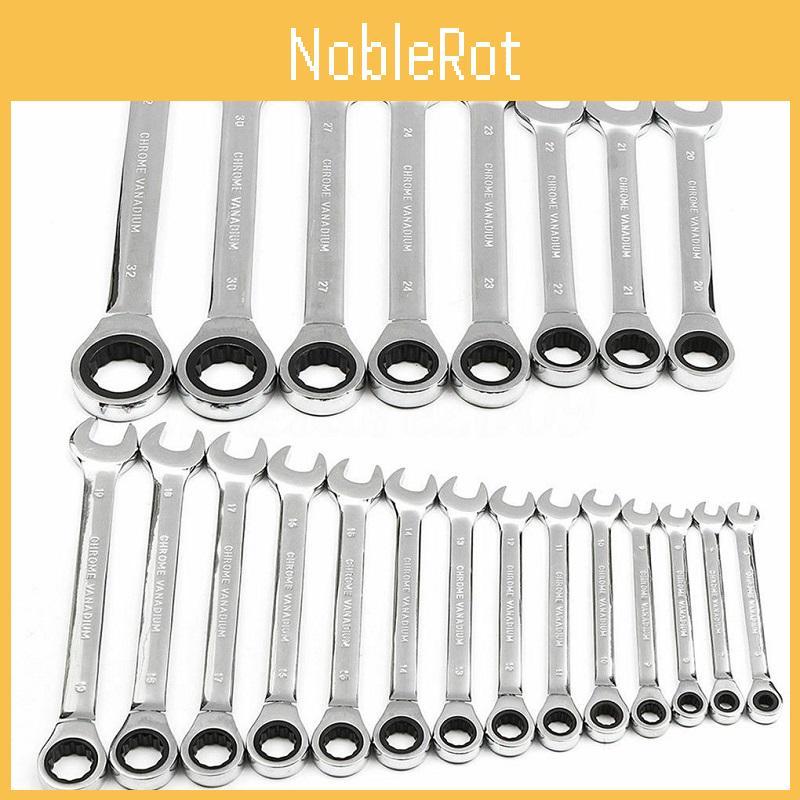 6mm-32mm Wrench Chrome Vanadium Steel Fixed Head Metric Ratchet Spanner**