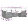 6 Piece Garden Sofa Set with Cushions Brown Poly Rattan