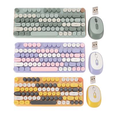 Keyboard Mouse Combo 2.4G Wireless Bluetooth Double Modes 82 Keys Low Noise Keyboard Mouse Set for O