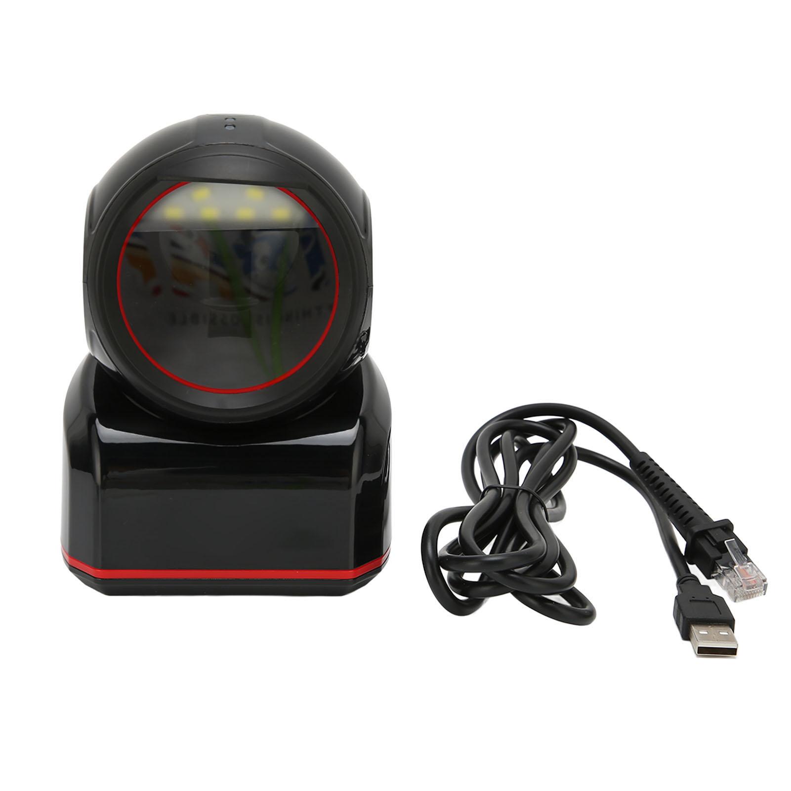 

Сканер штрих-кода USB 2D 1D всенаправленный датчик 617 нм красный светодиод настольный считыватель этикеток для телефона чёрный