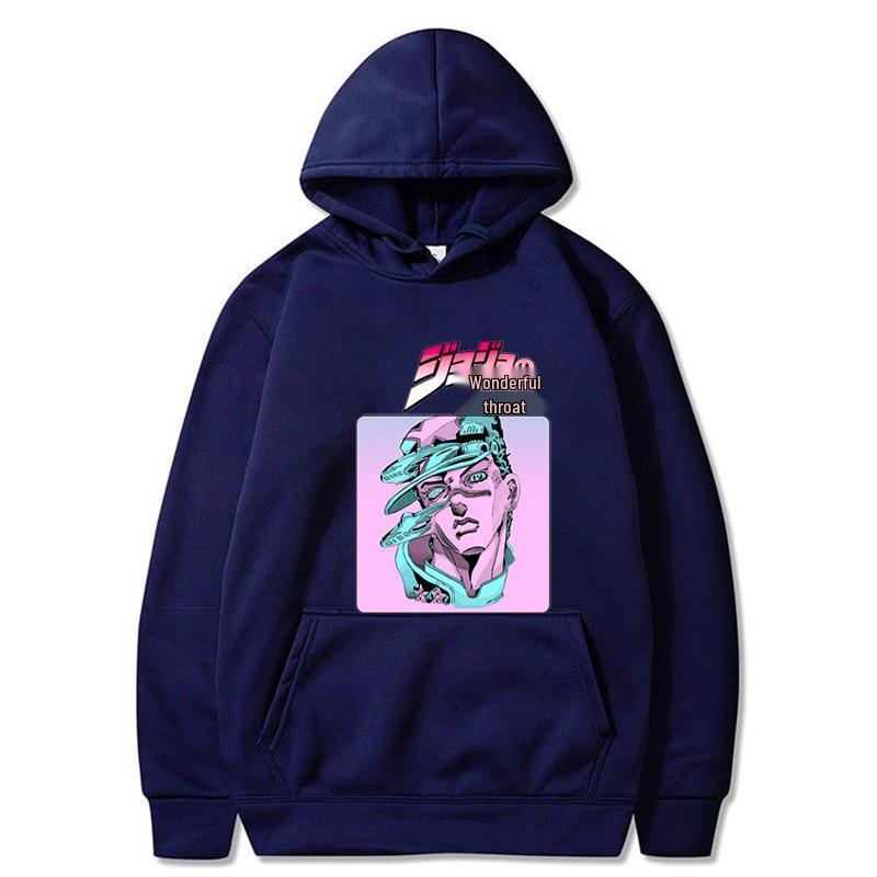 Autumn/Winter Plus Size JOJO's Bizarre Adventure Anime Pullover Hoodie - Trendy Cartoon Style