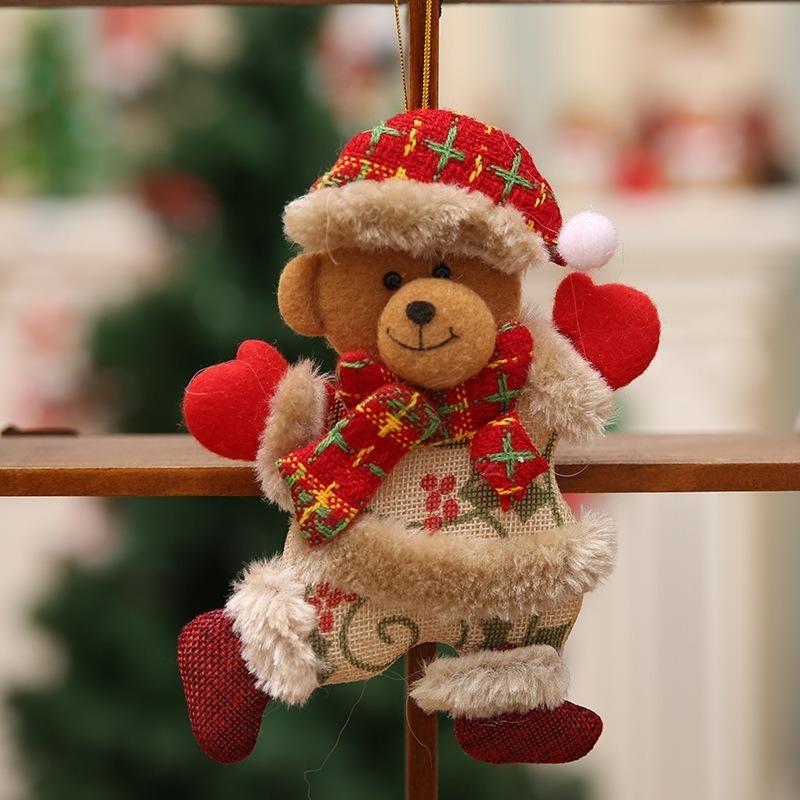 

Christmas Plush Doll Ornaments Santa Claus Snowman Xmas Tree DIY Decoration Prop For Home Xmas New Year Home Party Kids Gifts