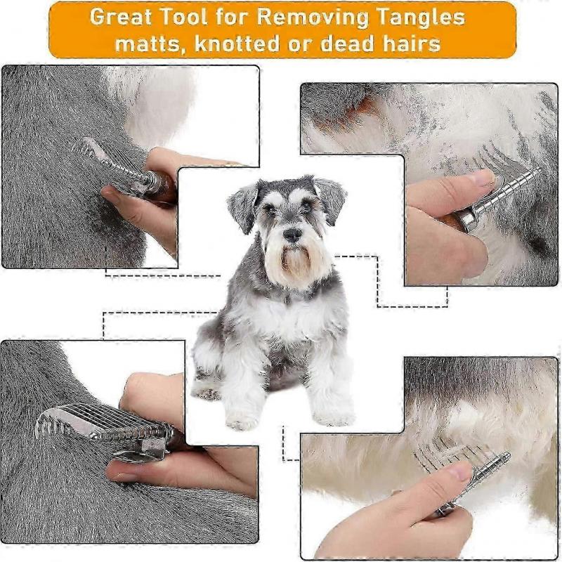 Pet Grooming Tool, Dematting Comb for Dogs and Cats with Safe Stainless Steel Blade for Long and Medium Hair