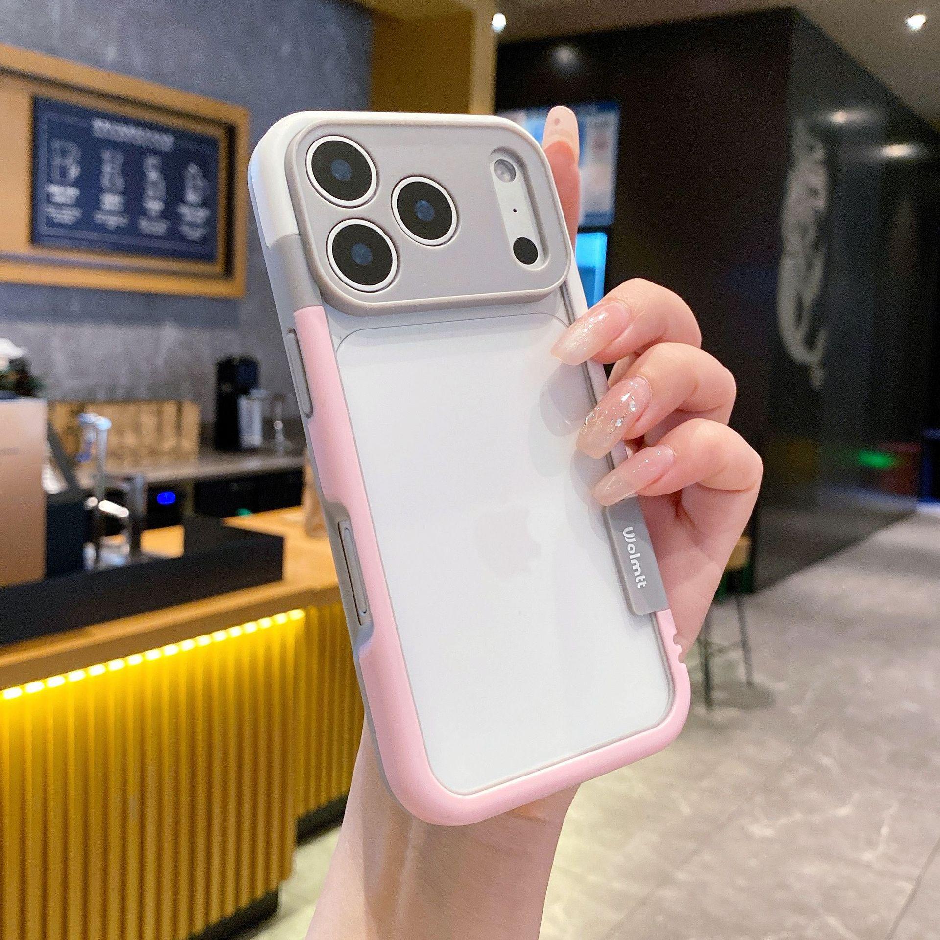 

Breathable Silicone Phone Case for iPhone 16/17 iPhone 13 Pro Max розовый/белый
