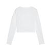 Puma Essentials Wardrobe Fashion Casual Versatile Trendy Long Sleeve T-Shirt Women Tops White 629761-02