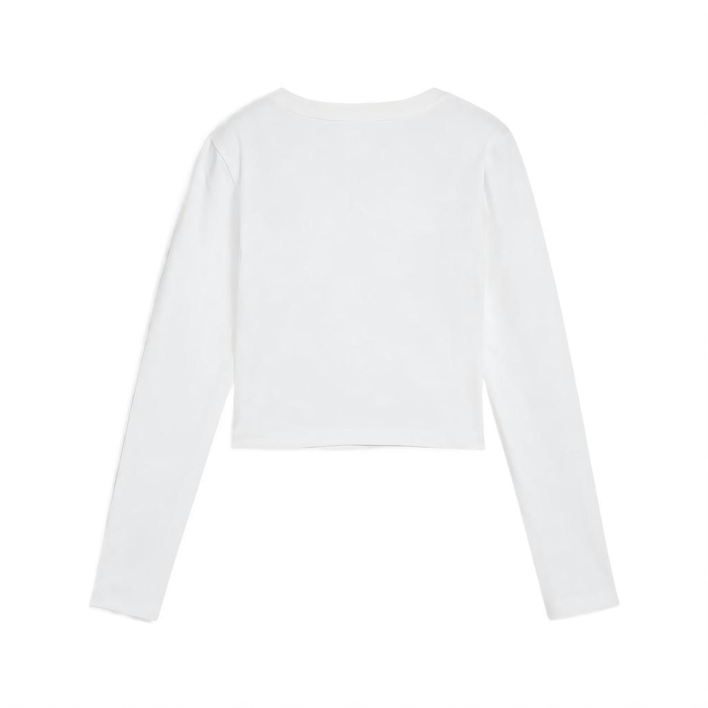 Puma Essentials Wardrobe Fashion Casual Versatile Trendy Long Sleeve T-Shirt Women Tops White 629761-02