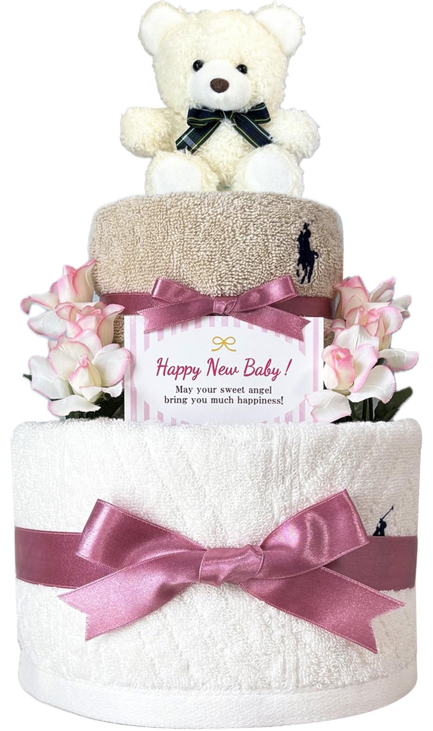 

KanonBabys Diaper Cake for Baby Shower Birthday Small Size Girls, Gift, Present, 2-Tier, (rln3112)