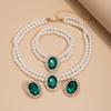 3Pcs/set French Elegant Elegant Multi Layer Imitation Pearl Jewelry Set 2025 Summer Party Wedding Gift Beaded Choker Necklace Earrings Sets for Women