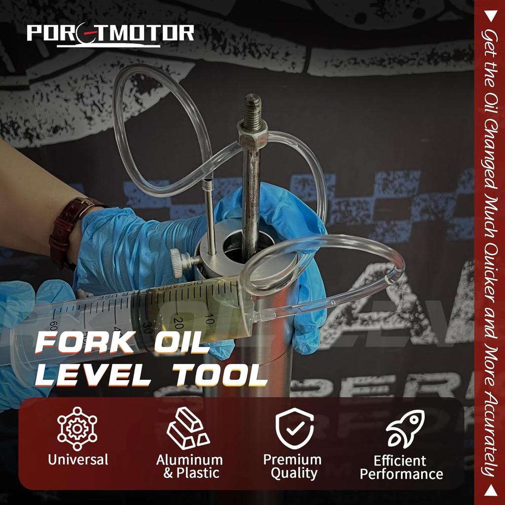 Motorcycle Fork Service Tool Kit, 3PCS Fork Maintenance Tool Set Fork Oil Level Tool, Fork Spring Compressor, And Damper Rod Bleed Tool