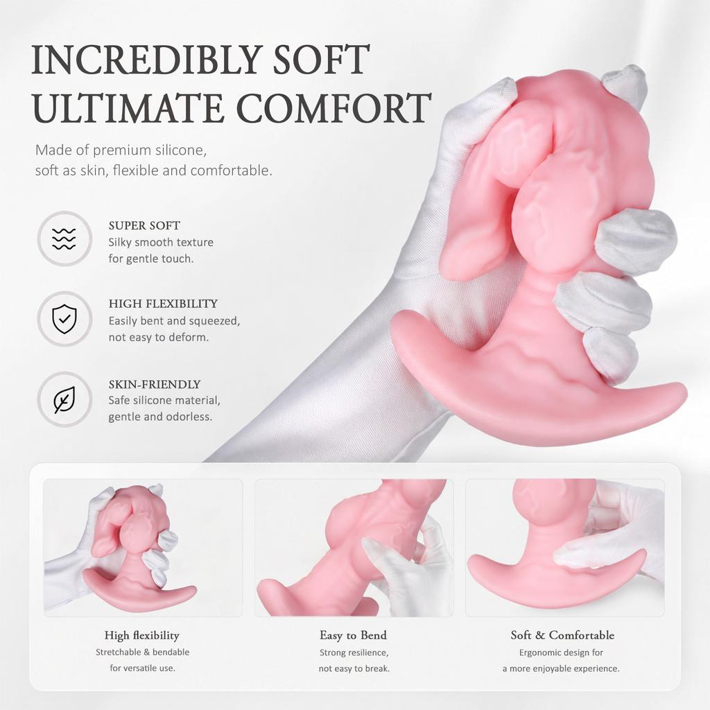 2026 Big Wearable Butt Pluge Realistic Dildo Soft Ass Anal Plug Enhanced Stimulation Silicone Adult Sex Toys for Women Men Waterproof & Easy To Clean