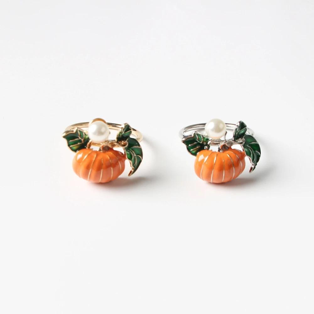 6pcs/lot Halloween Pumpkin Napkin Rings Metal Napkin Holder, Table Decoration and Accessories Christmas Home Decoration Fashion