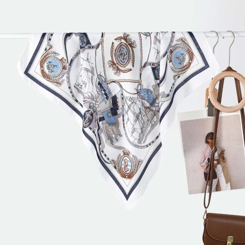 New Women's Temperament Small Square Scarf Decorative Scarf Velvet Small Silk Scarf New Autumn and Winter Warm Scarf