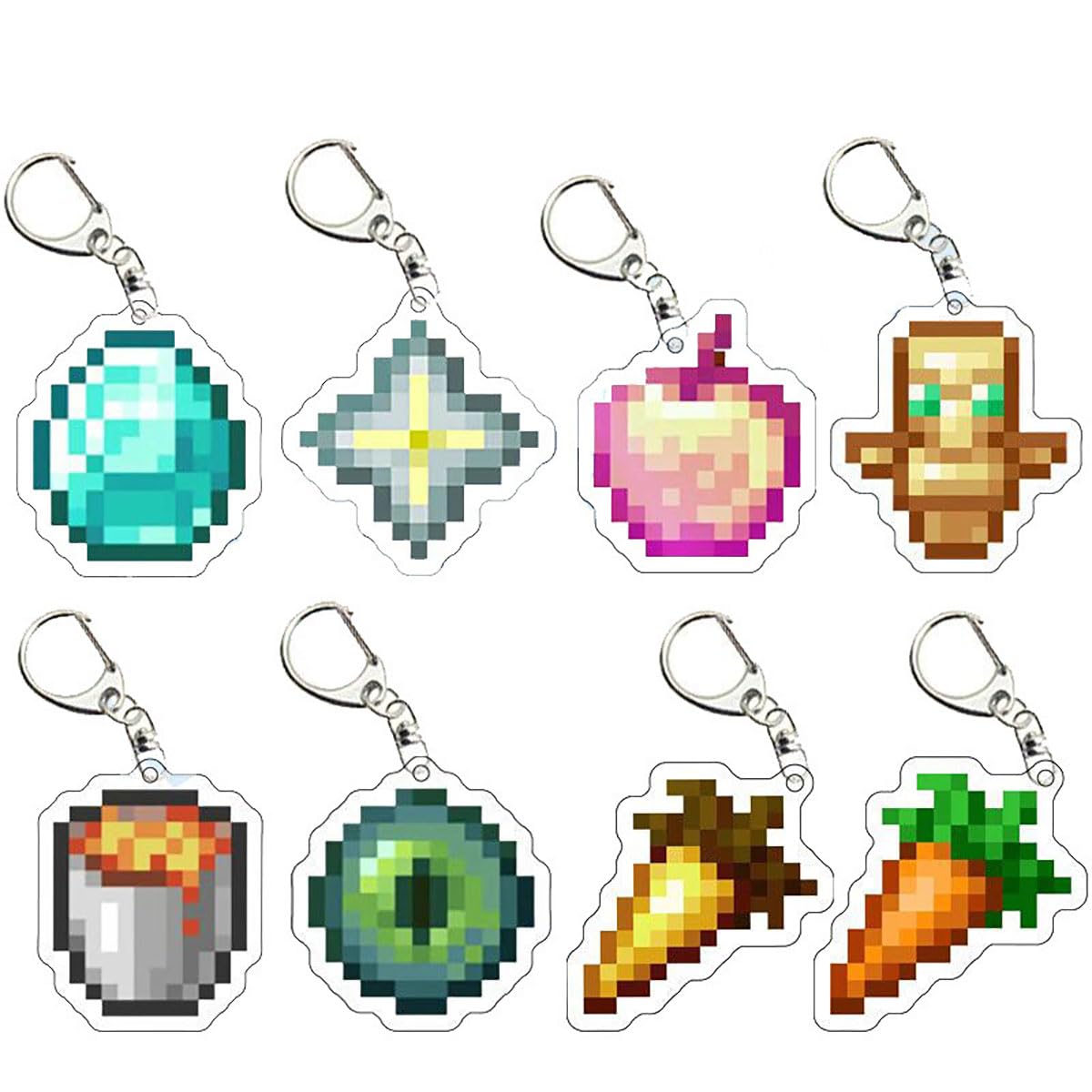 

Minecraft акриловый брелок подвеска набор из 8 ремешков подвеска ключ автомобиль сумка украшение аксессуар школьный ремень детский день рождения (стиль02)