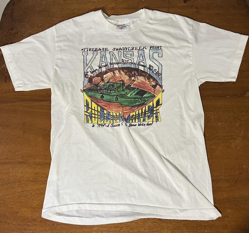 Vintage Single Stitch 1994 Kansas Vietnam Veterans Reunion Hanes T Shirt Large Unisex T-Shirt XXL