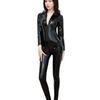 Sex underwear Sexy mirror bright patent leather temptation tight one-piece leather jacket Folio double zipper performance suit