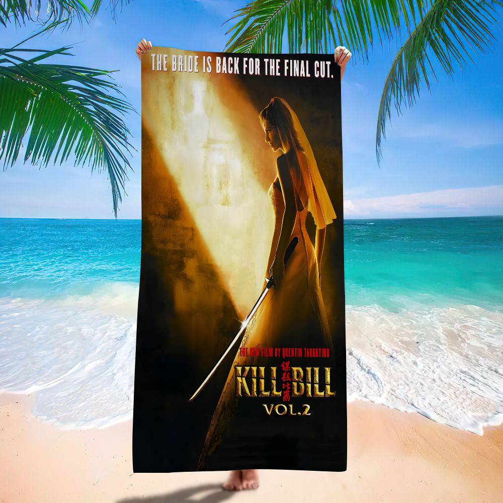 Classic Movie K-Kill Bill Microfiber Blanket Quick Drying Beach Towels Oversized Printing Super Absorbent Pool Towel Blanket