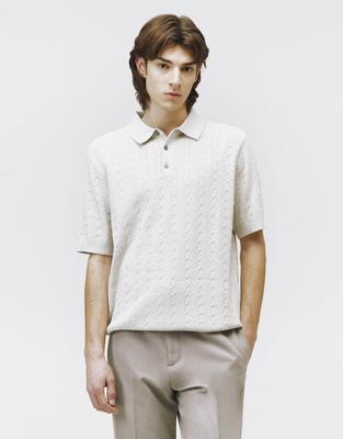 GIORDANO Cable Polo Neck Short Sleeve Knit (12Gg) 054524 [7Color]