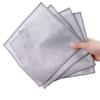 Silver Double-Sided Steel Wool Dishcloth - Non-Stick, Oil-Resistant Scouring Pad for Kitchen Cleaning