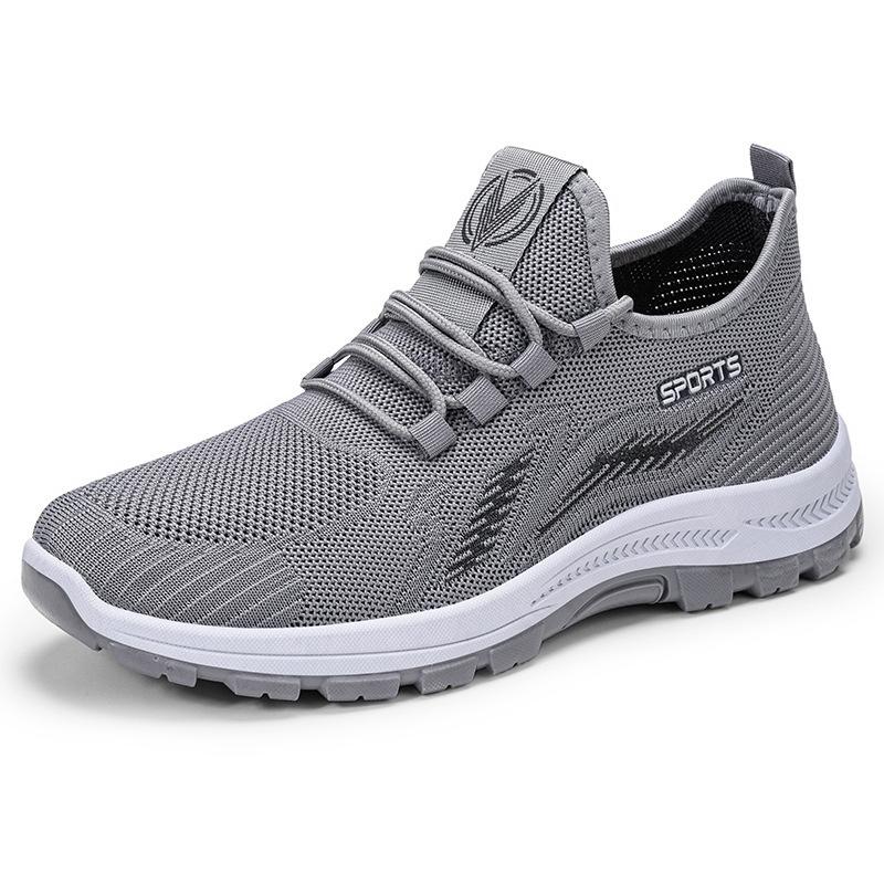 Men's shoes, sports shoes, autumn new soft-soled comfortable running shoes, breathable mesh shoes, non-smelly feet, fly-woven shoes, men's shoes