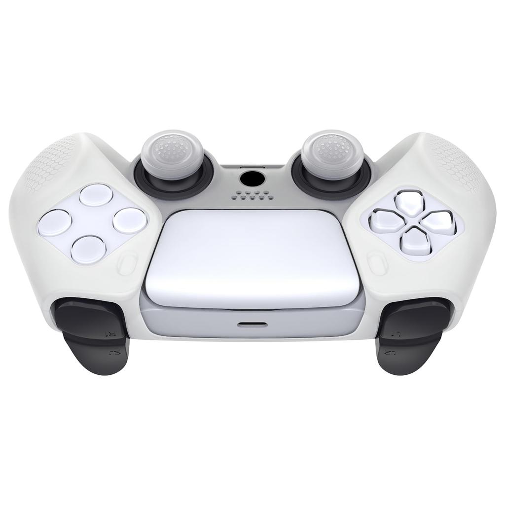 PlayVital Ninja Edition Silicone Cover Skin for PS5 Soft Protective Cover for Fits Charging Station with Protective Cover Attached In the Dark