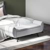 Storage Ottoman with Armrest, Upholstered Linen Storage Bench, Window Seat with Rubberwood Legs, Footstool for Bedroom Living Room, Hallway
