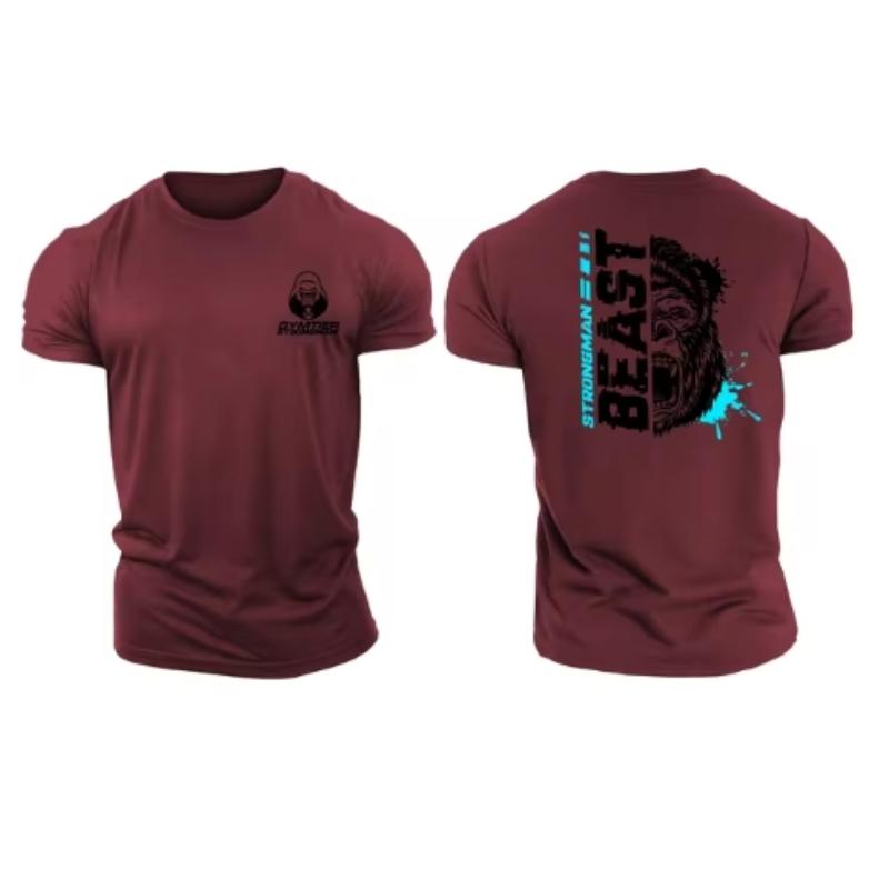 Printed Hercules Beast Blue - Fitness T-Shirt High Quality Casual Men New Short Sleeve Tops Muscle Man Tough Guy T-Shirt