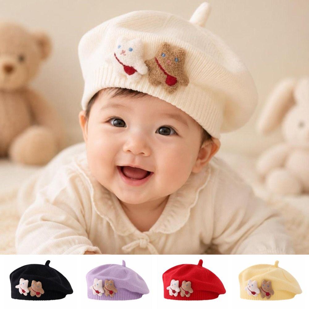 Cartoon Kids Beret Soft Boys Hat Cute Baby Hat Autumn Winter