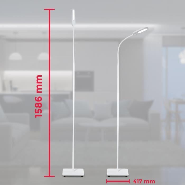 Lampadaire - b.k.licht - led design - blanc - flexible - intensité réglable