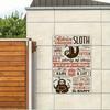 Vintage Sloth Metal Poster 8x12 Inch Wall Art Funny Decor for Kitchen Bar Garage