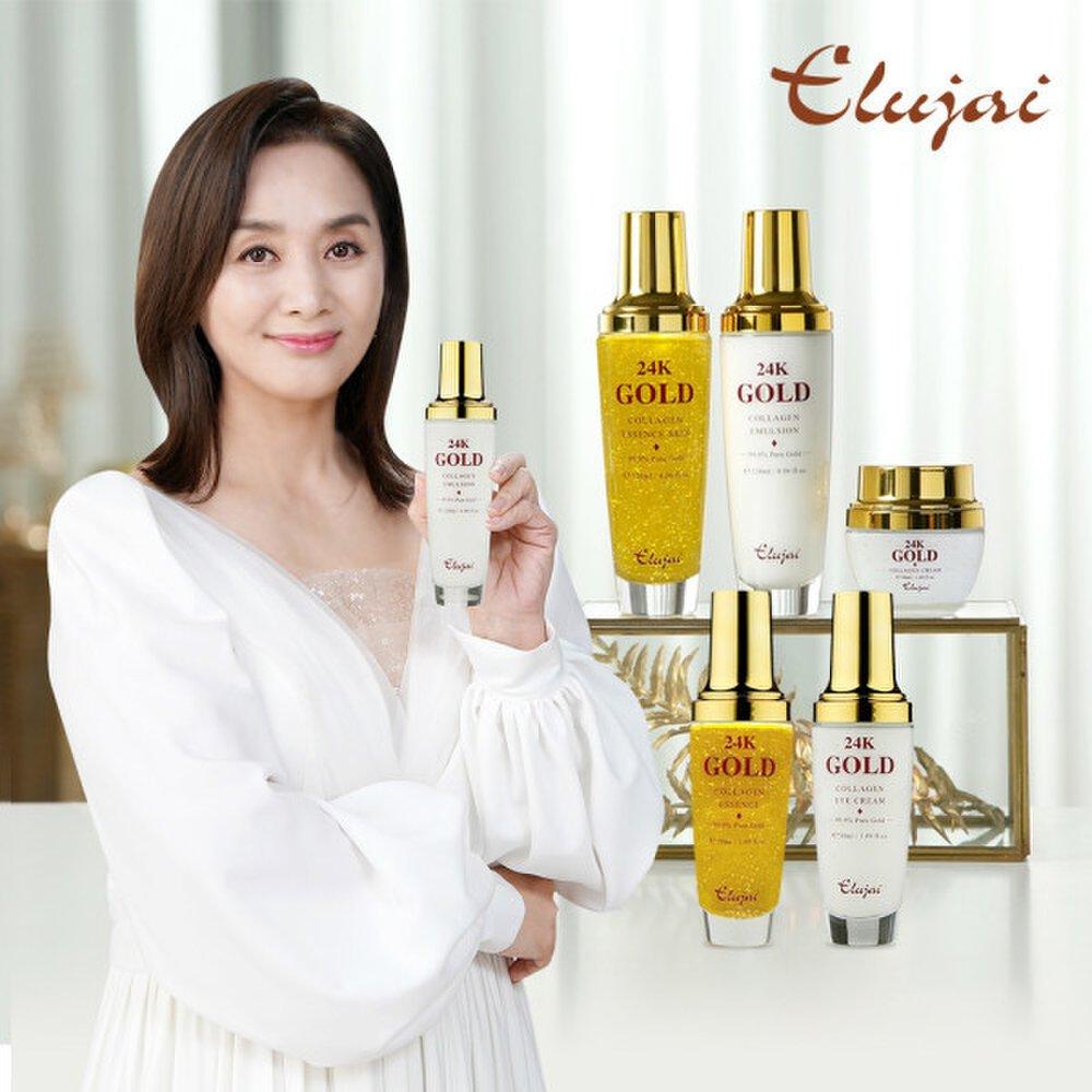 Eluzai 24K Gold Collagen Basic 5 Types 1 Set/ Lee Eung-kyung Basic Cosmetics Skin Essence Eye Cream Lotion Nutrition Cream Wrinkle