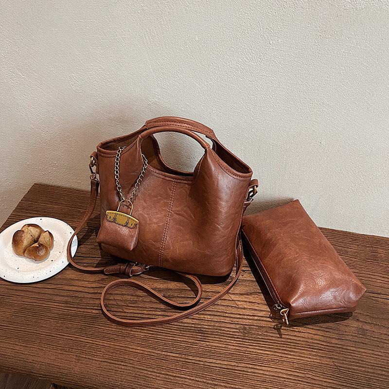 

Ретро и Модная Сумка под Мышку, Простая Одноплечевая Сумка Кроссбоди, Повседневная Сумка-Ведро No small bag коричневый