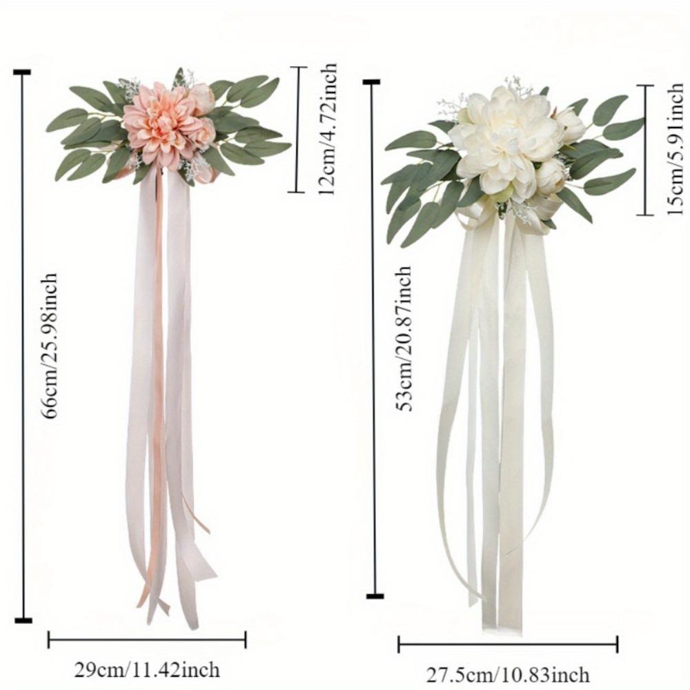 4 Pcs Chair Decor Wedding Aisle Decorations Artificial Flowers for Wedding Ceremony Party with Artificial Flowers for Chair Decorations Party Decor