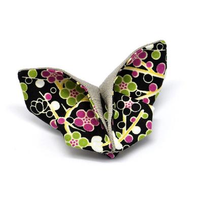 The Cocotte - Brooch Origami Butterfly In Black Fabric