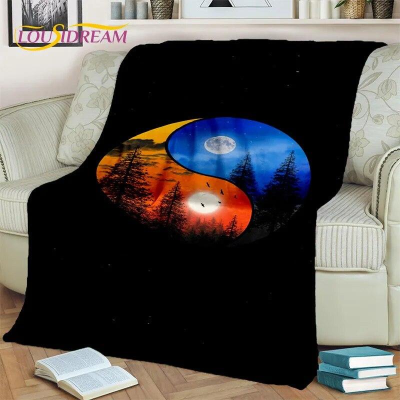 Rainbow 7 Chakra Yoga Meditation Blanket,Flannel Throw Blanket for Home Bedroom Bed Sofa Picnic Office Hiking Leisure Nap Cover