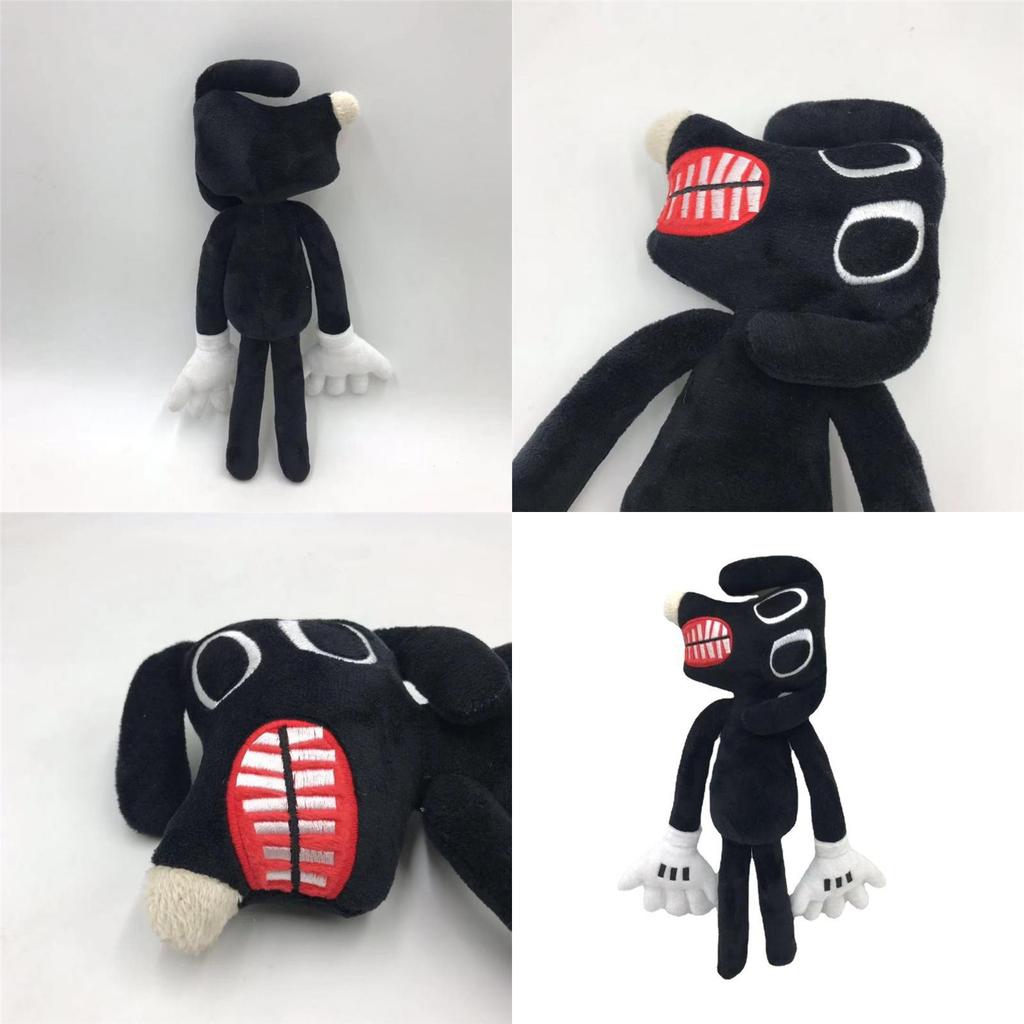 Siren Head Series Black Dog Plush Toy Crooked Neck Horror Stuffed Doll 30cm/11.8inch Height