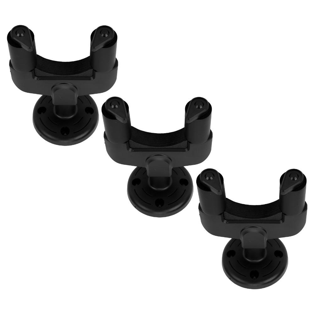 3PCS ABS Guitar Wall Hanger Black Guitar Hangers Durable Guitar Wall Hooks Guitar