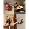 Cowhide Version] Genuine Leather Wedge Heel Toe One-word Sandals Women's 2025 Summer New Versatile and Comfortable Outer Wear Cool Slippers