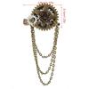 Metal Brooch Pin Lapel Stick Pin Suit Tie Brooch Steampunk Hair Clip for Women Men Coat Hats Jewelry Accessory  Gold