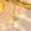 Diamond‑Inlaid Angel‑Wings‑And‑Key Women Necklace, Light‑Luxury Versatile‑Designed High‑End‑Texture Collarbone Neck Accessories