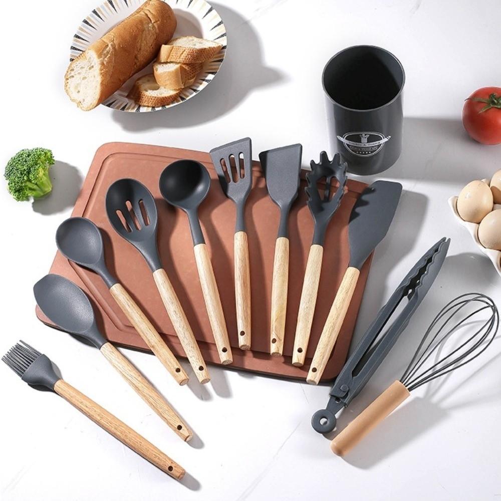 12Pcs /set Non-Stick Design Silicone Spatula Set Non-Stick Spatula Set  Kitchen Use