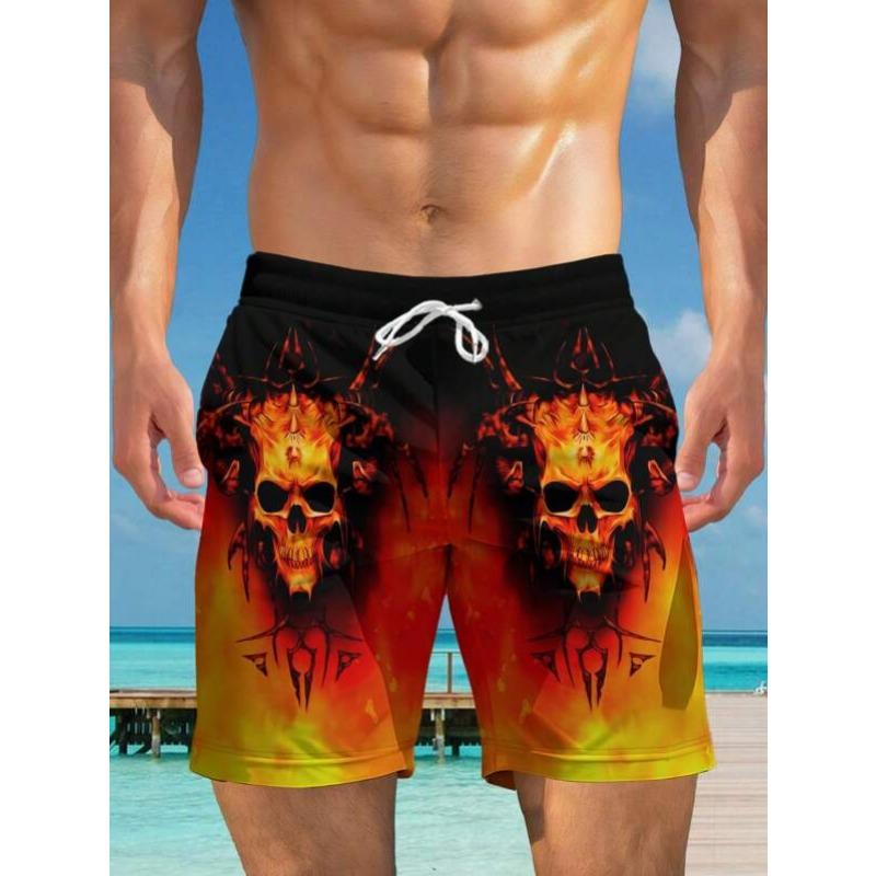 

Летние шорты с 3D принтом скелета, модные, повседневные, пляжные, мужские 6XL