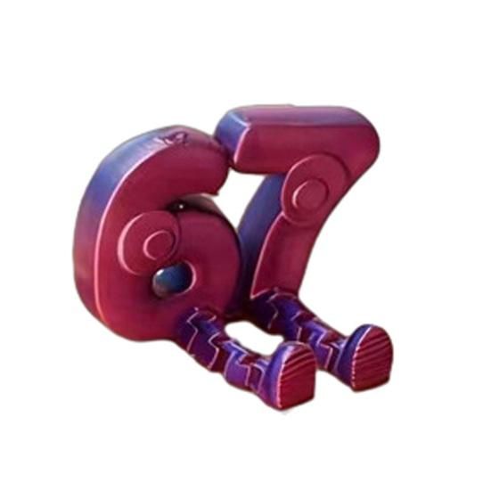 67 Meme Collectible Figure 3D Printed Articulated 67 Fidget Toy Flexible Mini Number Statue for Home Office Desk Decor