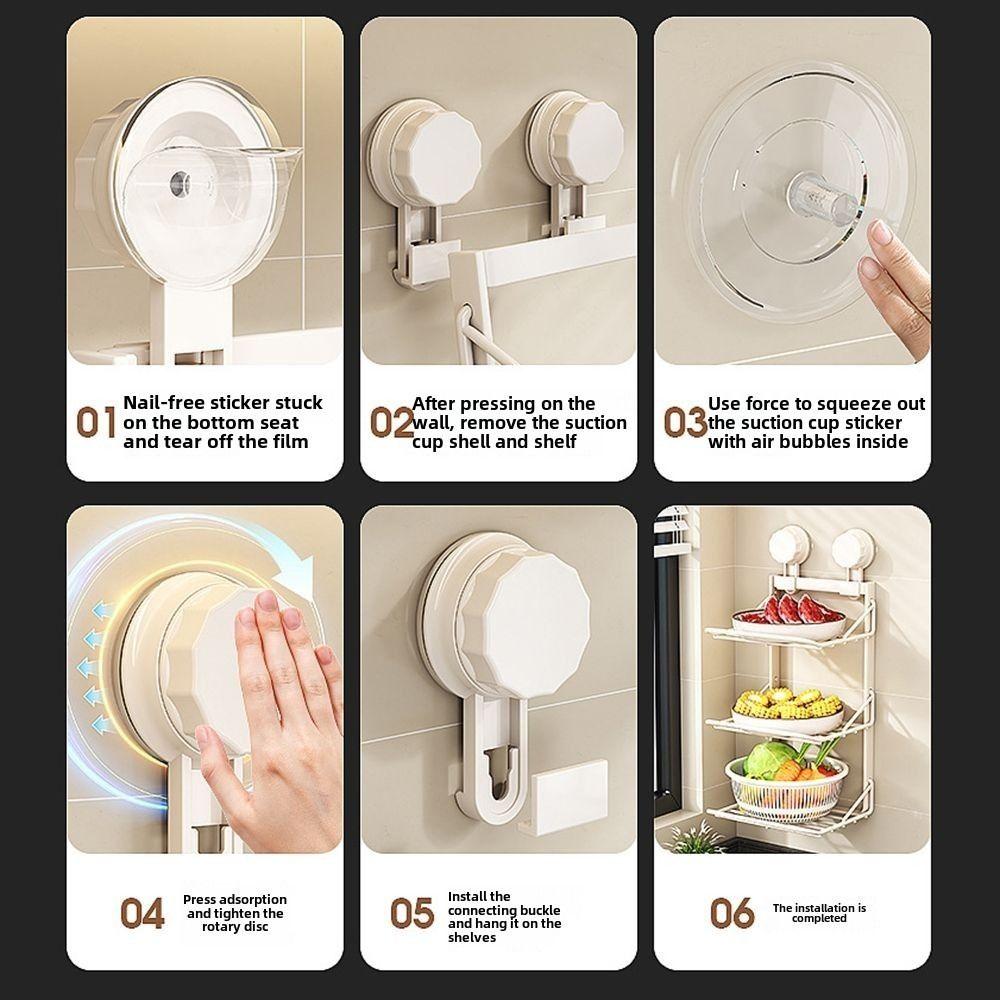 Punch-Free 3 Layers Foldable Storage Tray Suction Cup Food Sorting Tray  Side Dish