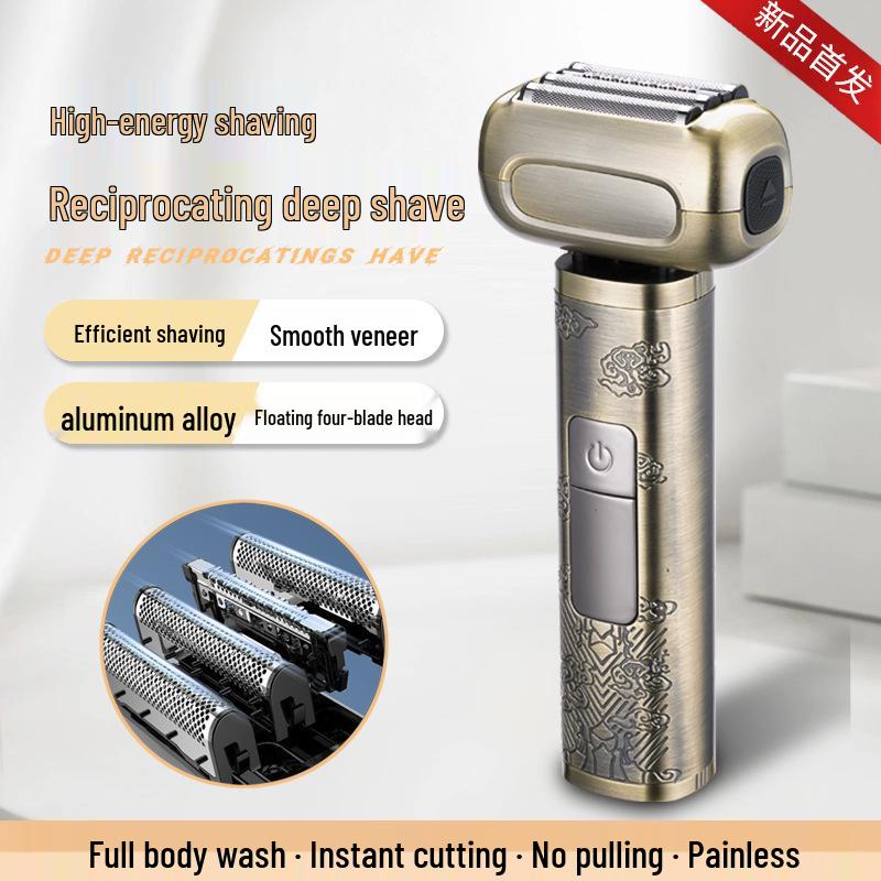 Five-Blade Electric Shaver: Waterproof, Digital Display, Fast Charging, Reciprocating Beard & Body Hair Removal